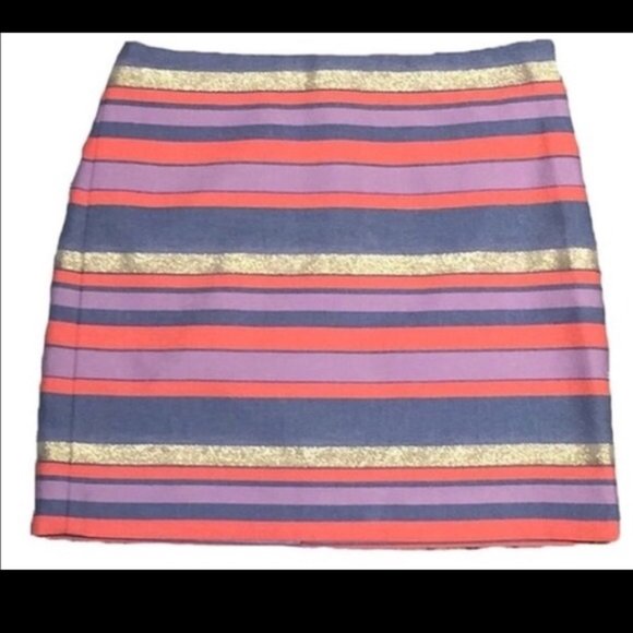 NWOT J Crew Metallic Stripe Skirt - Picture 4 of 4